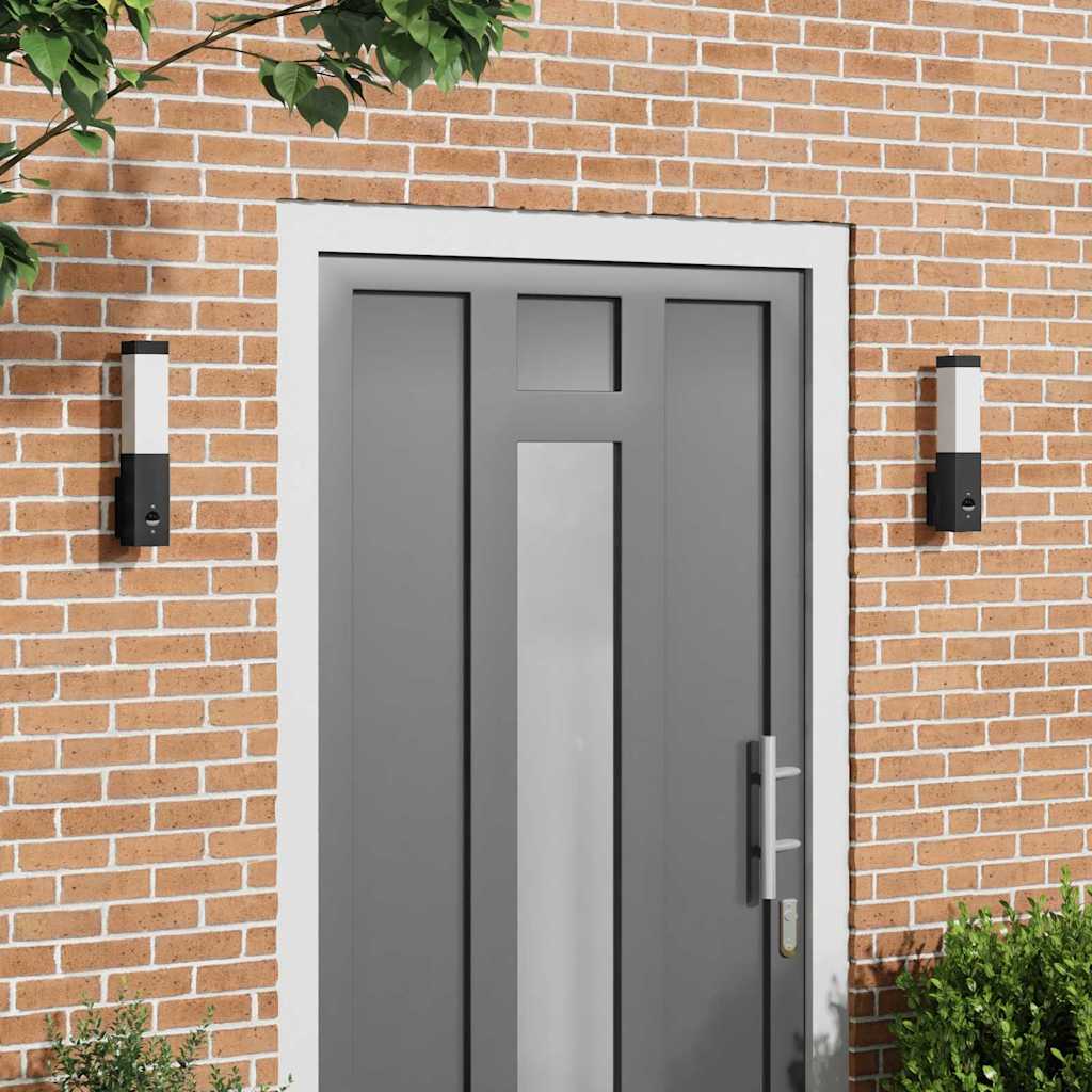 vidaXL Appliques murales extérieures 2 pcs Noir 10,5 x 6 x 35 cm