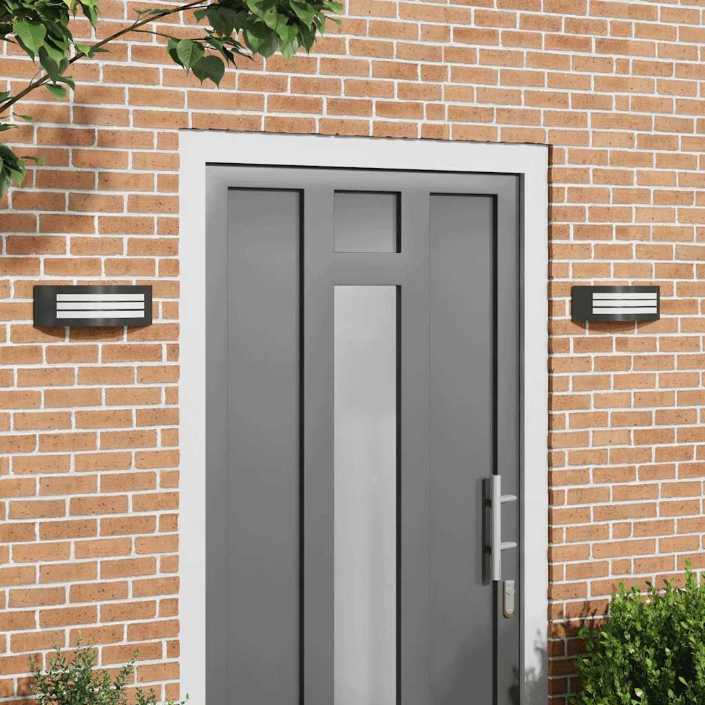 vidaXL Appliques murales extérieures 2 pcs Noir 32 x 10 x 10 cm