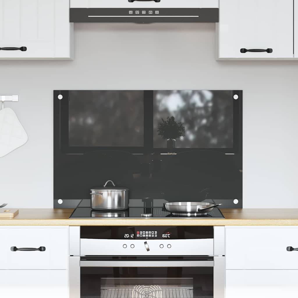 vidaXL Protection de cuisine Gris foncé 80 x 50 x 0,6 cm verre trempé