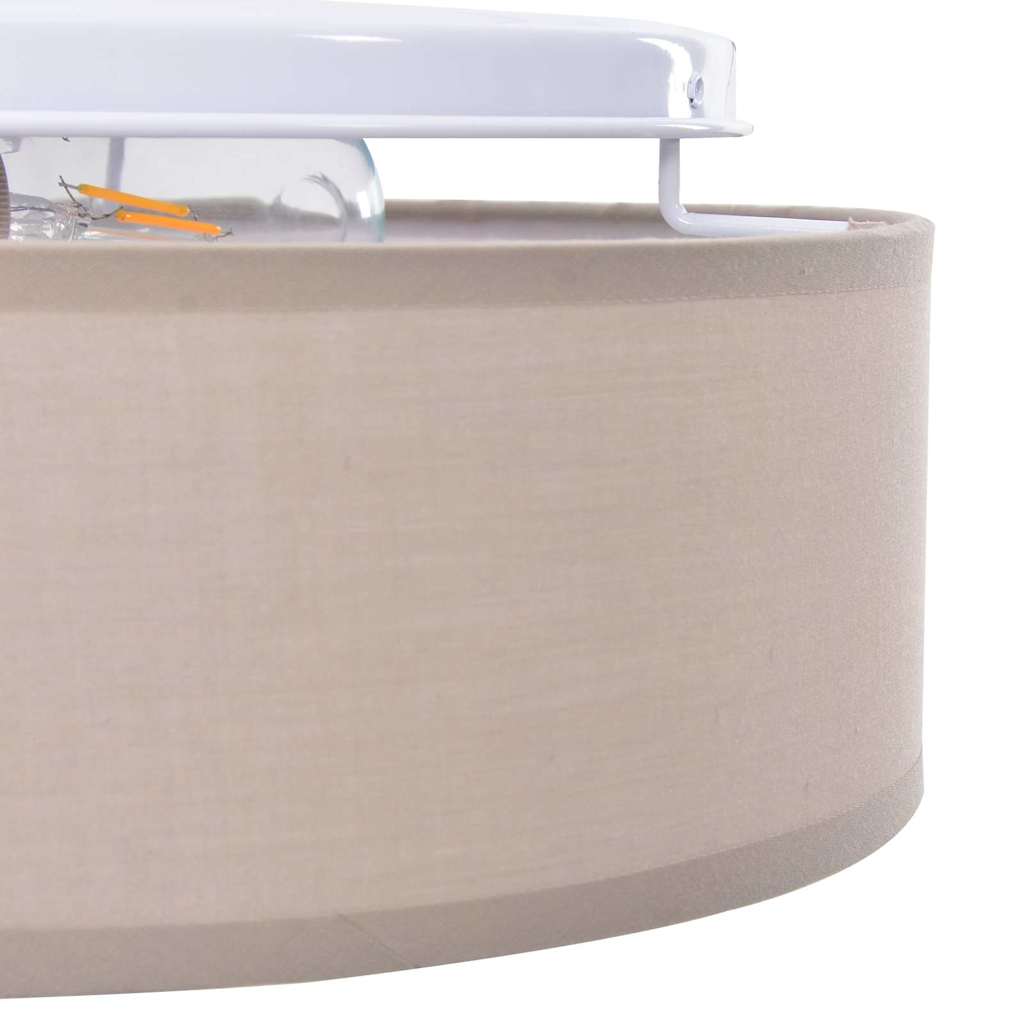 vidaXL Lampe de plafond Taupe 38 x 13,5 cm tissu - Image 6