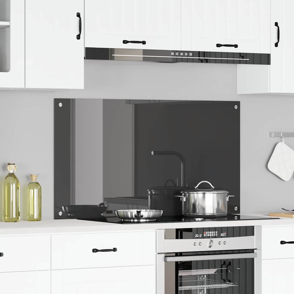 vidaXL Protection de cuisine Gris foncé 110 x 60 x 0,6 cm verre trempé