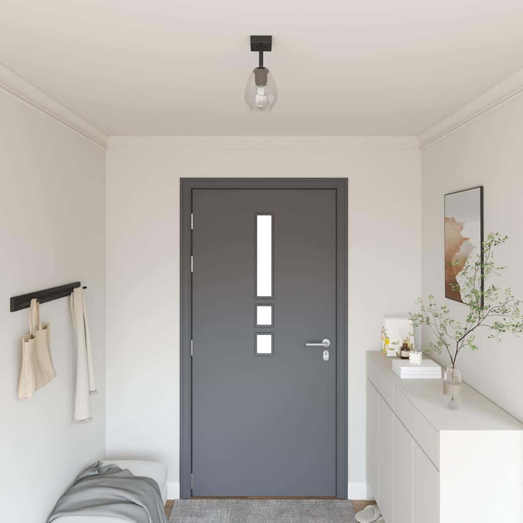 vidaXL Spot de plafond Noir 13 x 13 x 26 cm Verre et métal