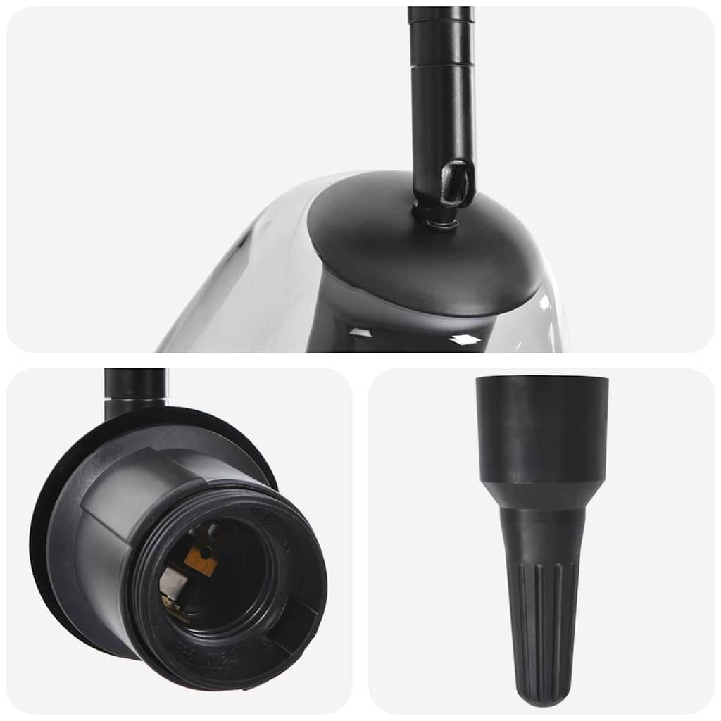 vidaXL Spot de plafond Noir 13 x 13 x 26 cm Verre et métal - Image 6