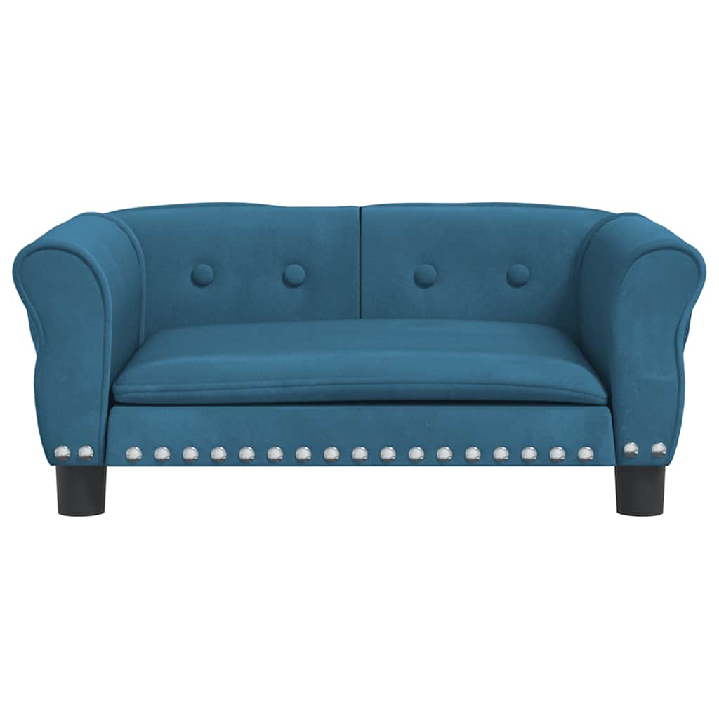 vidaXL Lit pour chien bleu 70x45x30 cm velours - Image 3