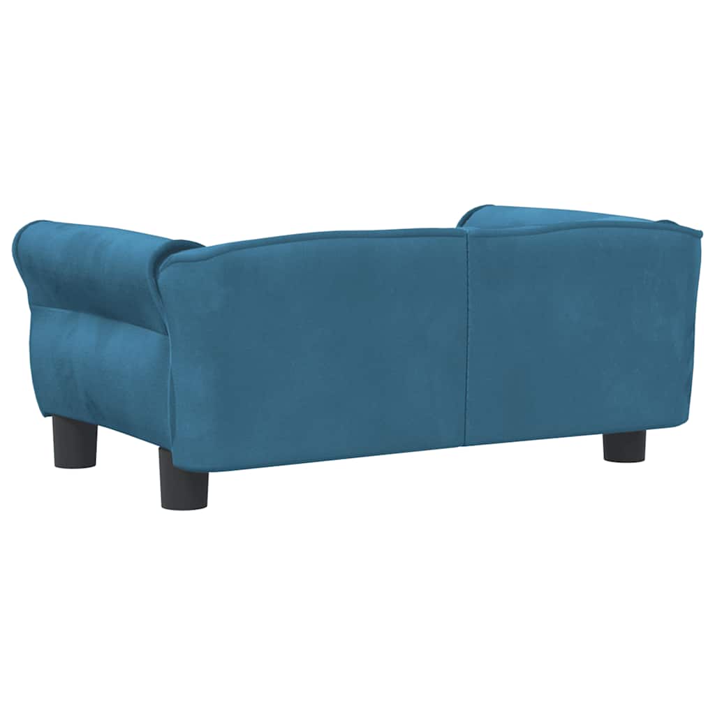 vidaXL Lit pour chien bleu 70x45x30 cm velours - Image 5