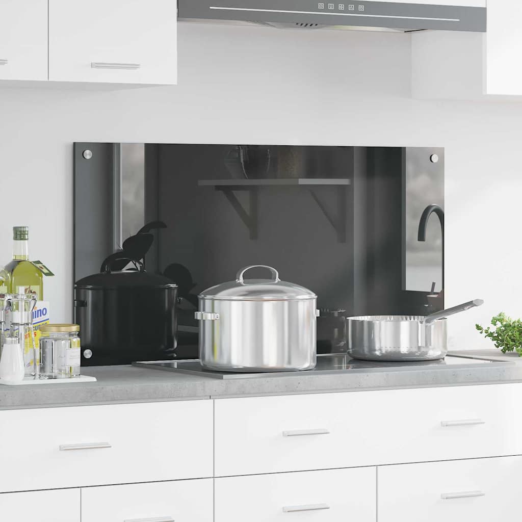 vidaXL Protection de cuisine Gris foncé 100 x 50 x 0,6 cm verre trempé