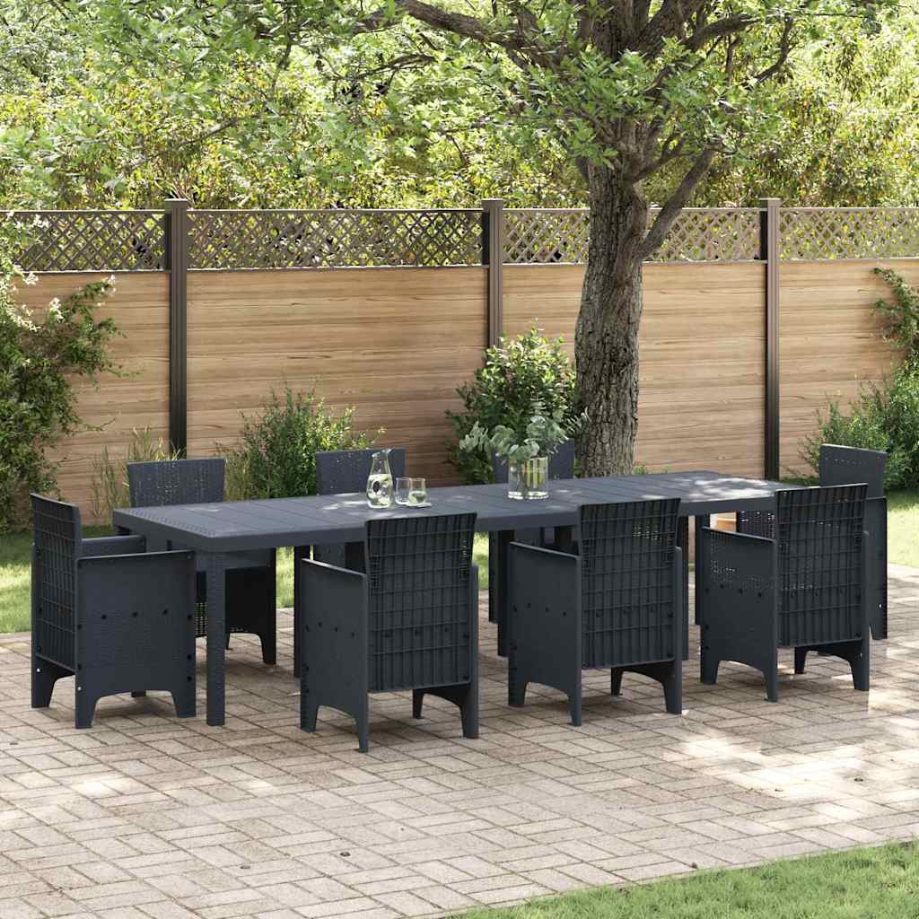 vidaXL Table de Jardin Anthracite 300 x 100 x 73 cm polyrotin
