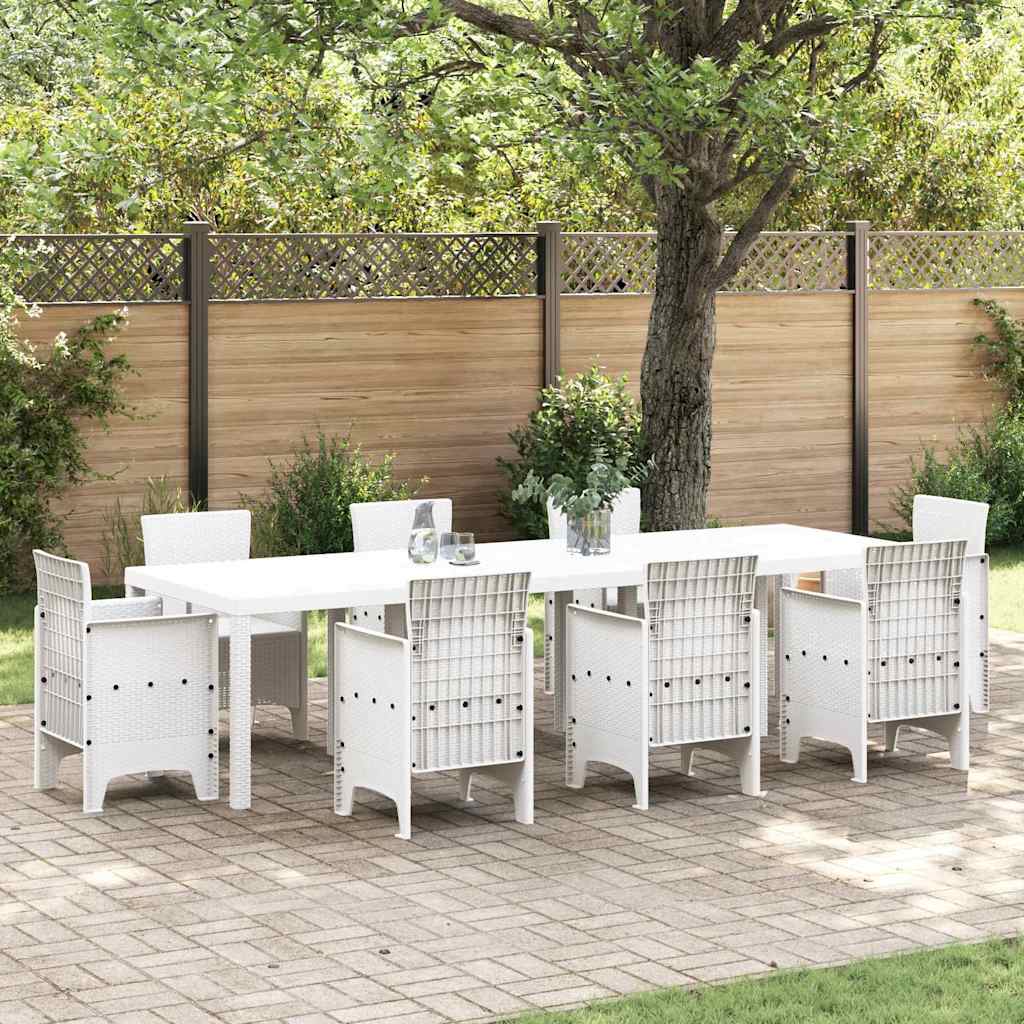 vidaXL Table de Jardin Blanc 300 x 100 x 73 cm polyrotin