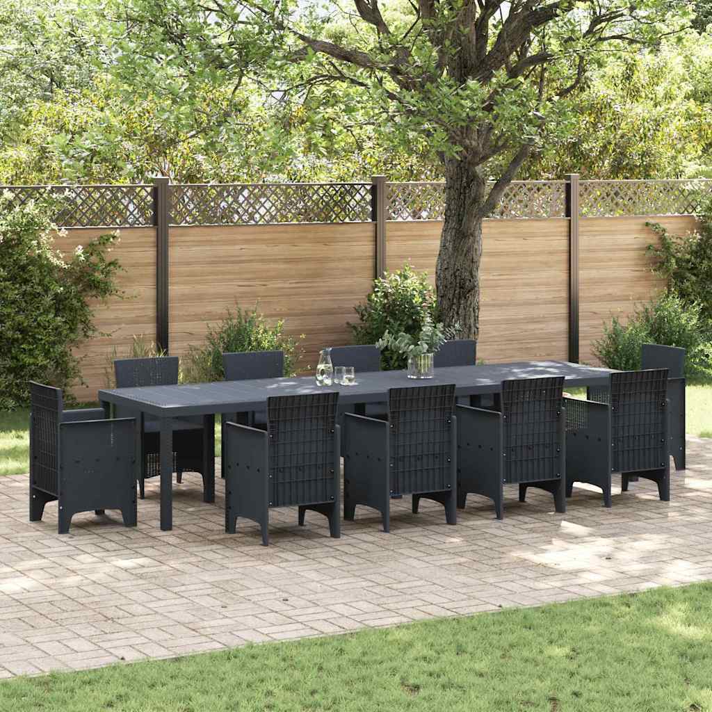 vidaXL Table de Jardin Anthracite 350 x 100 x 73 cm polyrotin