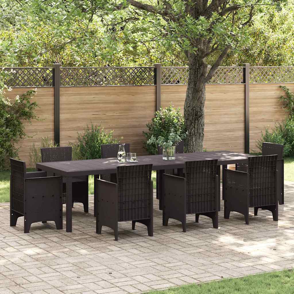 vidaXL Table de Jardin Marron 300 x 100 x 73 cm polyrotin