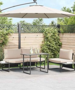 vidaXL Table de Jardin Gris 100 x 55 x 70 cm Acier et DPC
