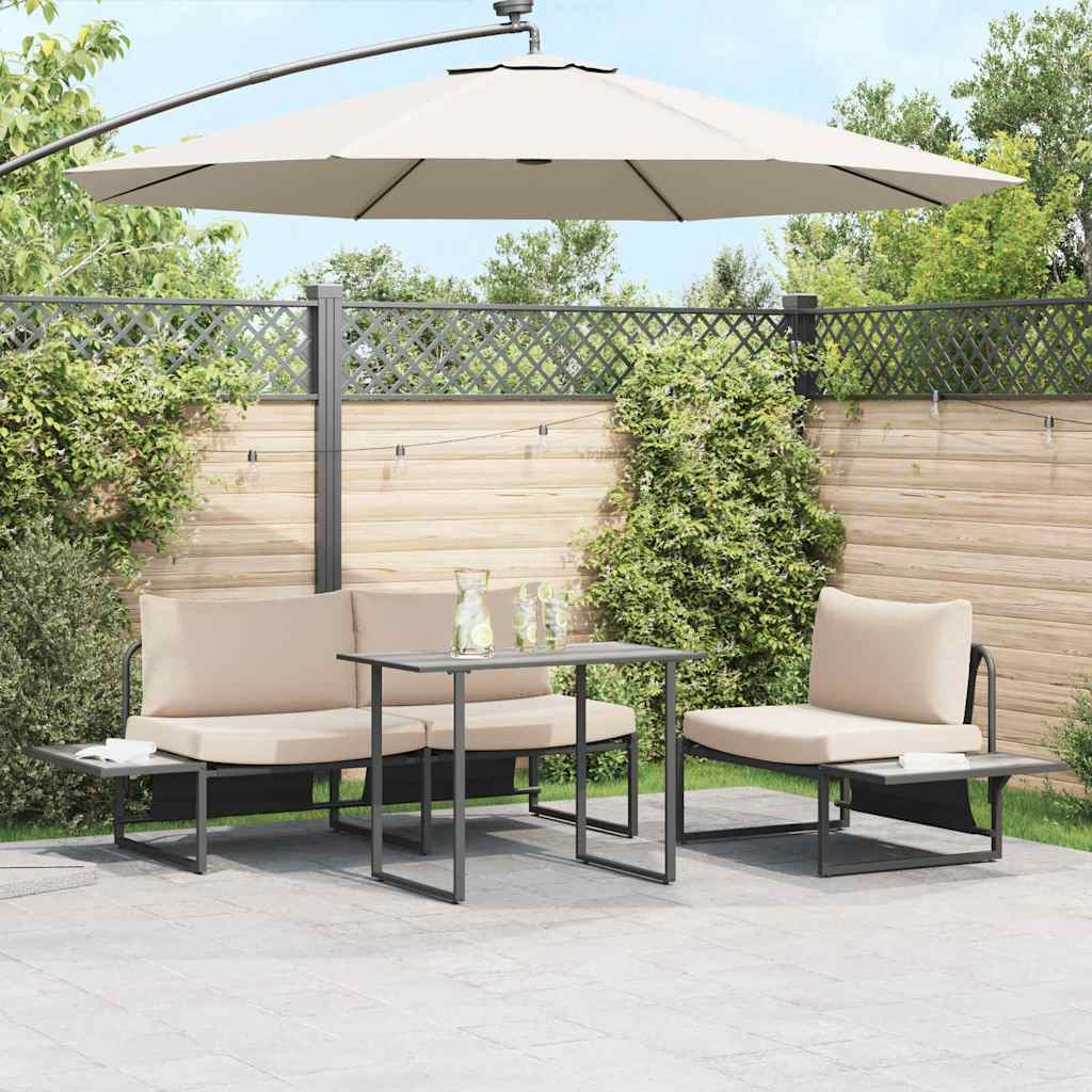 vidaXL Table de Jardin Gris 100 x 55 x 70 cm Acier et DPC