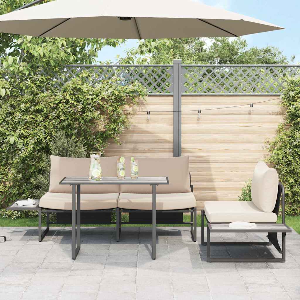 vidaXL Table de Jardin Gris 100 x 55 x 70 cm Acier et DPC - Image 4