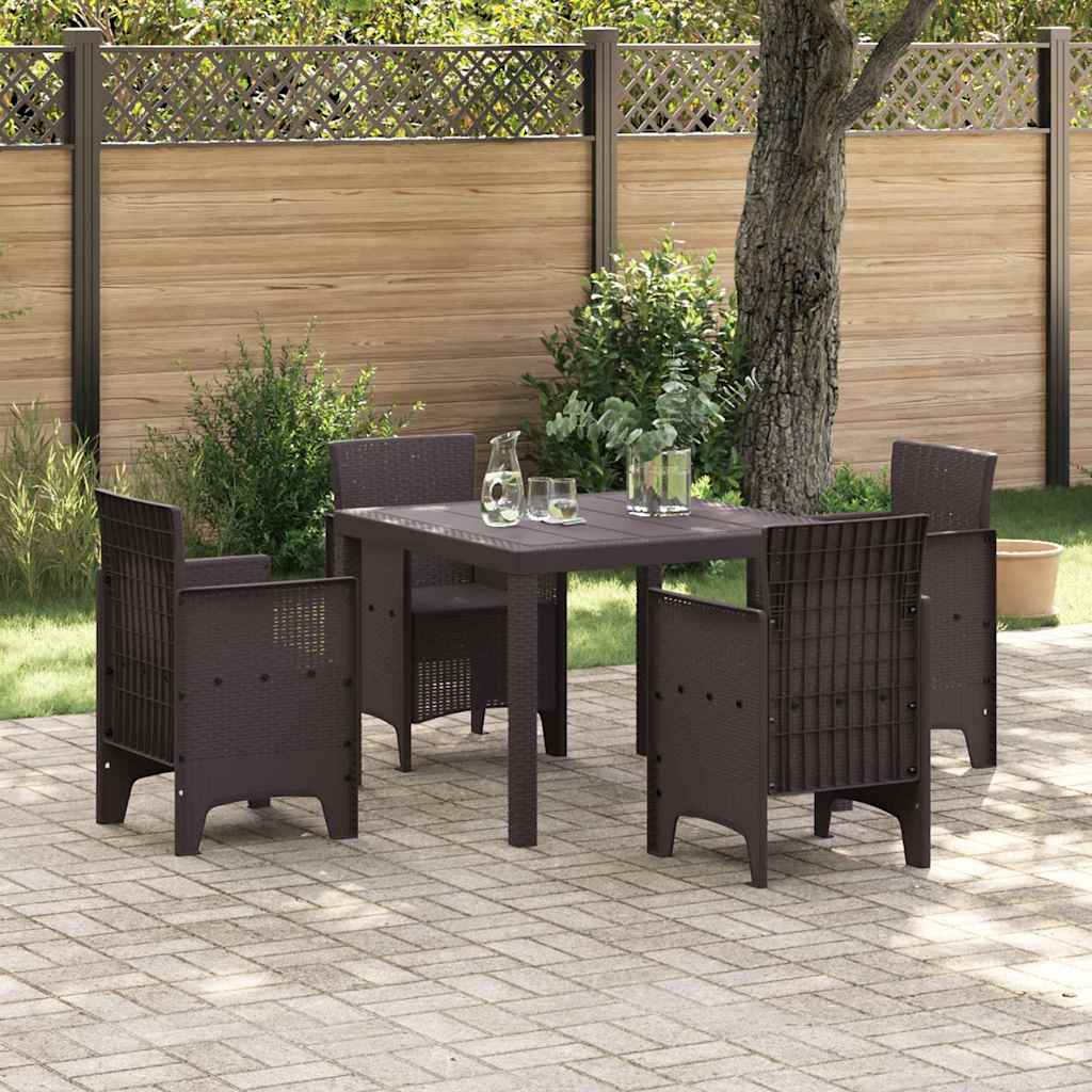 vidaXL Table de Jardin Marron 100 x 100 x 73 cm polyrotin