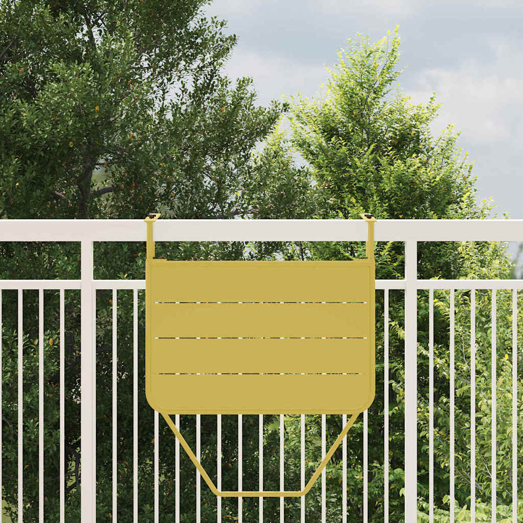 vidaXL Table Suspendue de Balcon Doré 60 x 39 x 65 cm Acier - Image 4