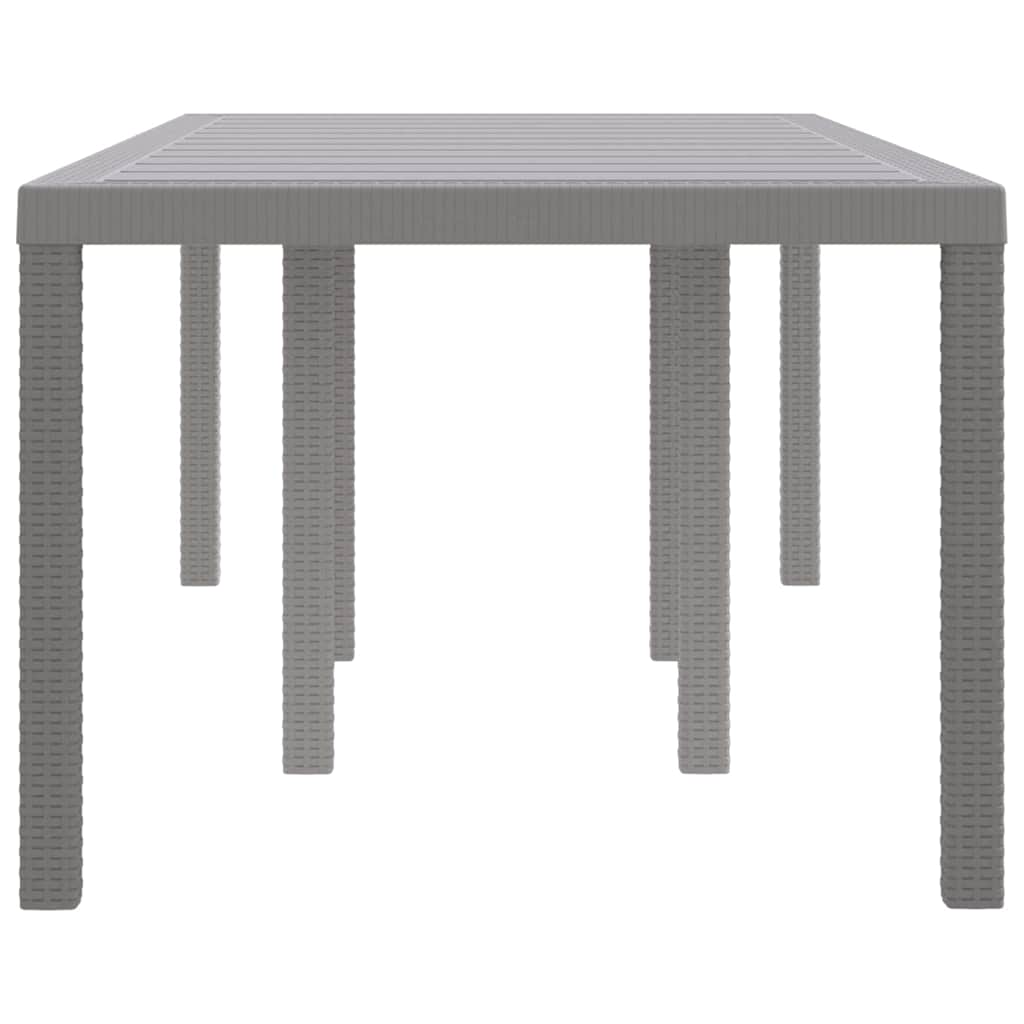 vidaXL Table de Jardin Gris clair 200 x 100 x 73 cm polyrotin - Image 6