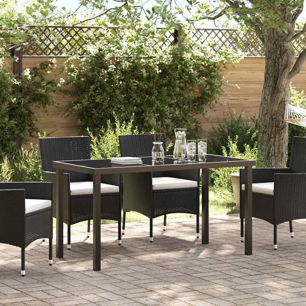 vidaXL Table de Jardin Noir 140 x 80 x 73 cm Teck massif