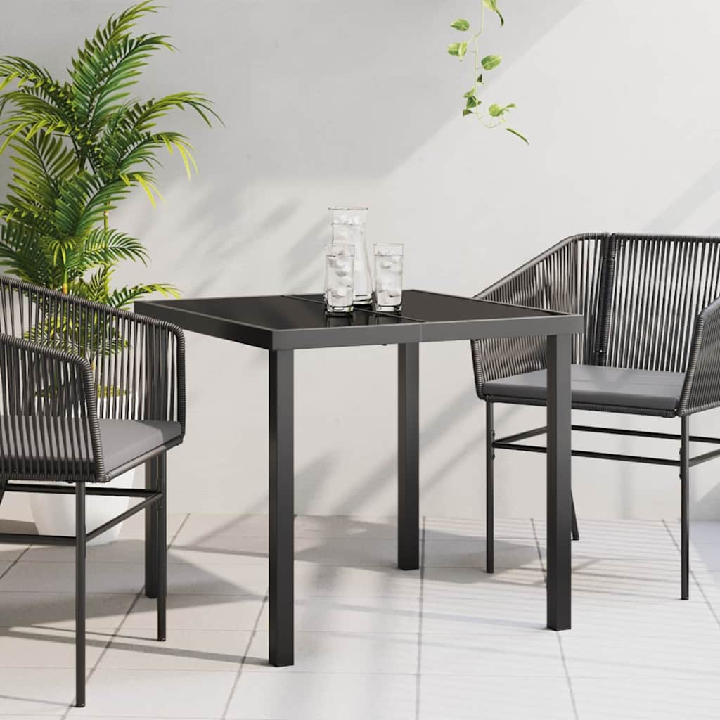 vidaXL Table de Jardin Noir 80 x 80 x 73 cm Teck massif