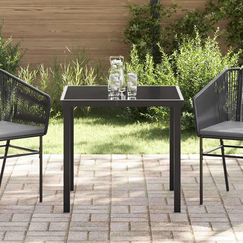 vidaXL Table de Jardin Noir 80 x 80 x 73 cm Teck massif - Image 4