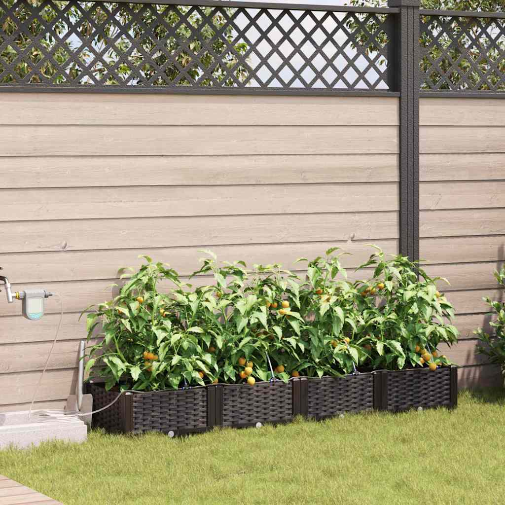 vidaXL Pots de jardin Marron 160 x 40 x 22 cm Acier