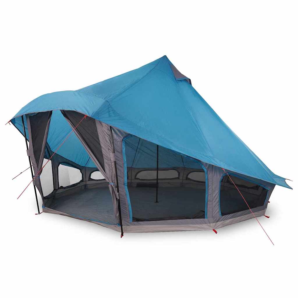 vidaXL Tente Tipi familiale avec toit Bleu et gris 508 x 470 x 300 cm - Image 3