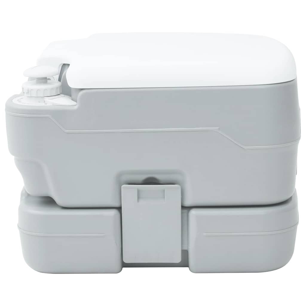 vidaXL Toilette de camping portable Gris et blanc 41.5 x 36.5 x 30 cm - Image 4