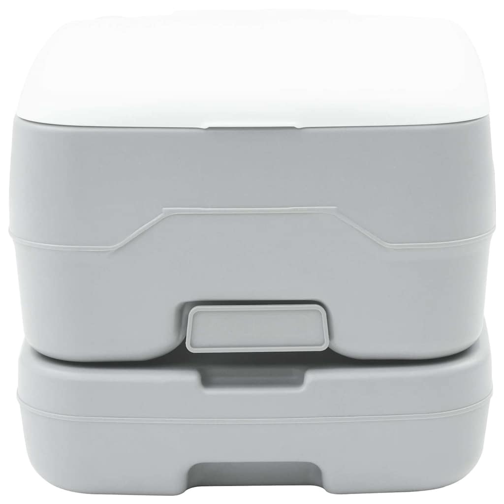 vidaXL Toilette de camping portable Gris et blanc 41.5 x 36.5 x 30 cm - Image 3