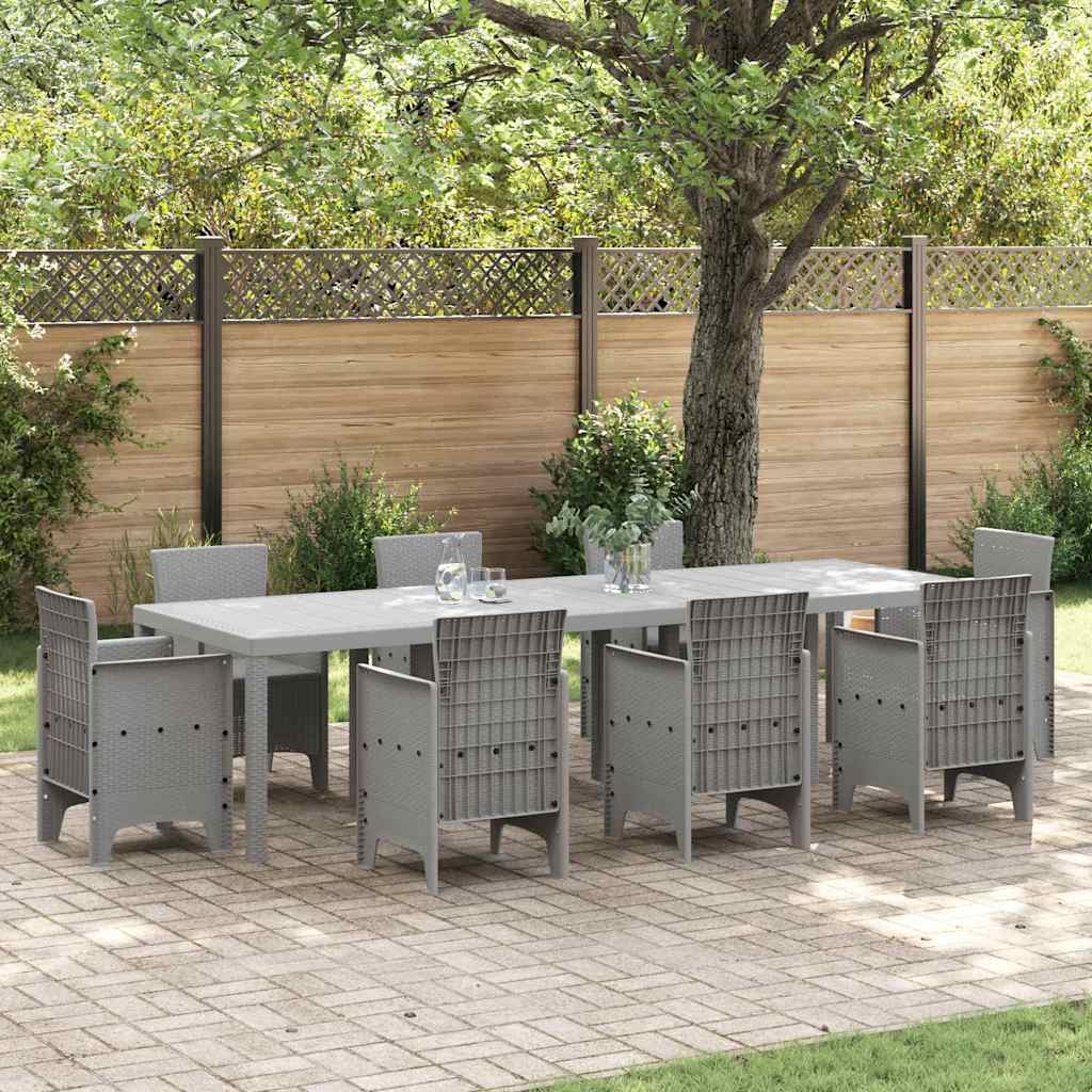 vidaXL Table de Jardin Gris clair 300 x 100 x 73 cm polyrotin