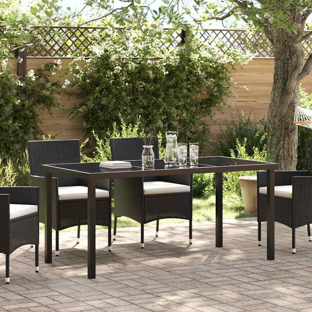 vidaXL Table de Jardin Noir 160 x 80 x 73 cm Teck massif