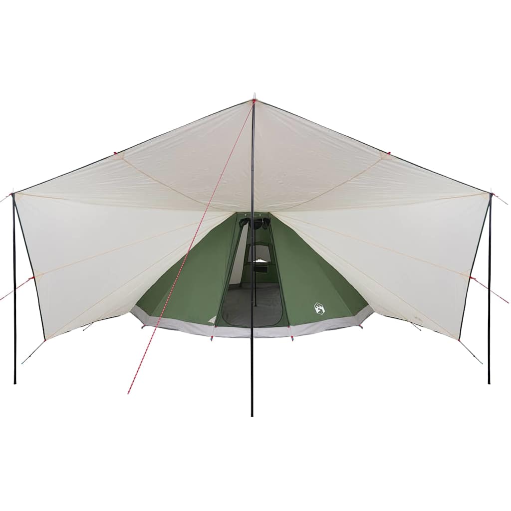vidaXL Tente Tipi familiale avec toit Vert et beige 510 x 690 x 330 cm - Image 4