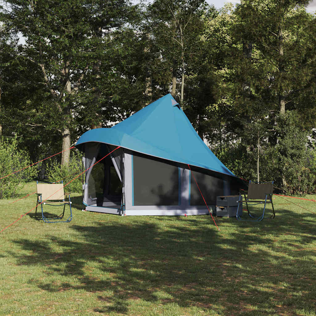 vidaXL Tente Tipi familiale avec toit Bleu 404 x 370 x 270 cm