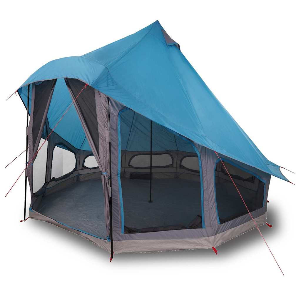 vidaXL Tente Tipi familiale avec toit Bleu 404 x 370 x 270 cm - Image 3