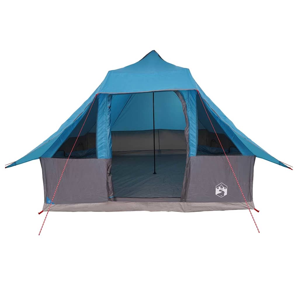 vidaXL Tente Tipi familiale avec toit Bleu et gris 358 x 296 x 258 cm - Image 4