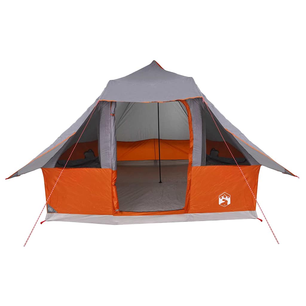 vidaXL Tente Tipi familiale Gris et orange 358 x 296 x 258 cm - Image 4