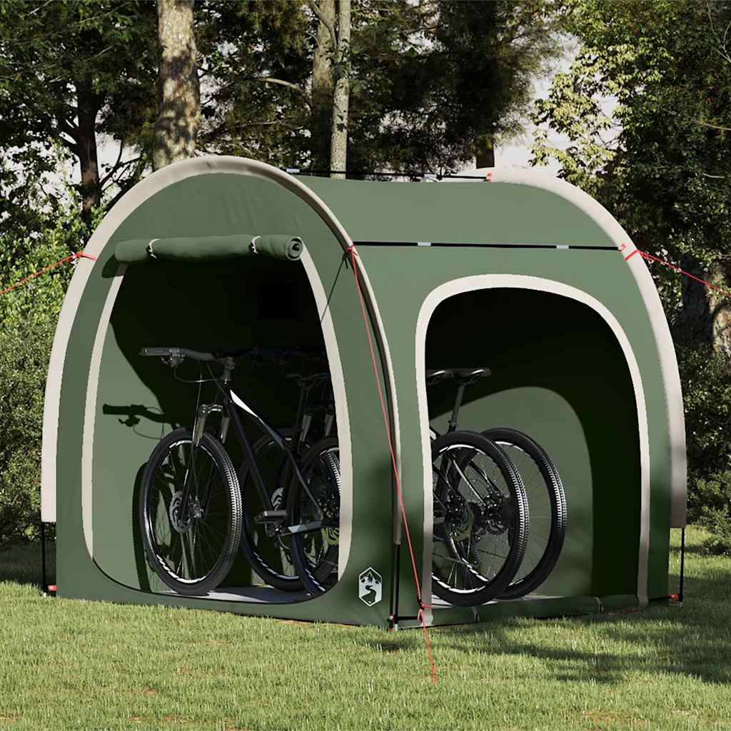 vidaXL Tente de rangement pour vélos avec toit Vert 218 x 156 x 180 cm