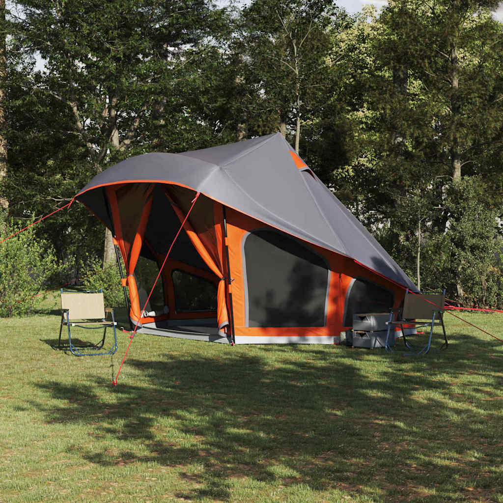 vidaXL Tente Tipi familiale Gris et orange 508 x 470 x 300 cm