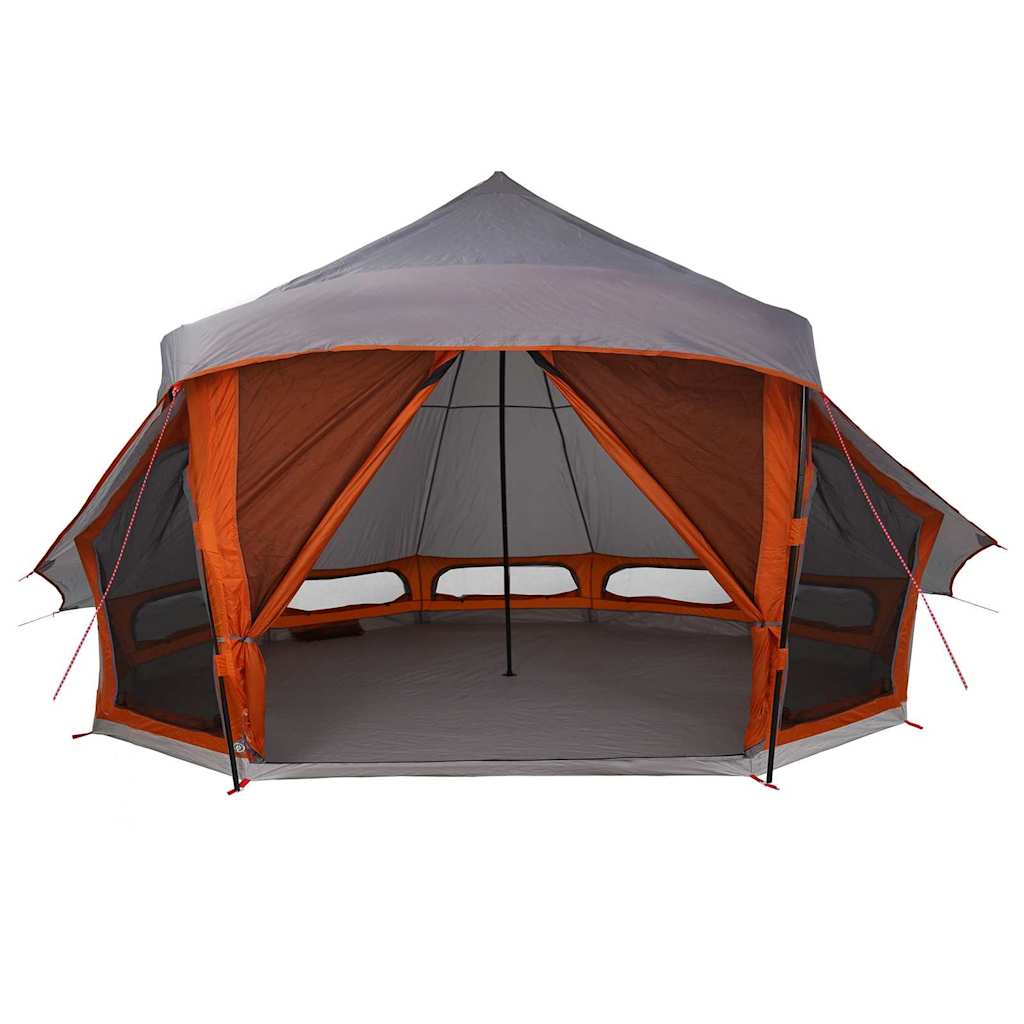 vidaXL Tente Tipi familiale Gris et orange 508 x 470 x 300 cm - Image 4