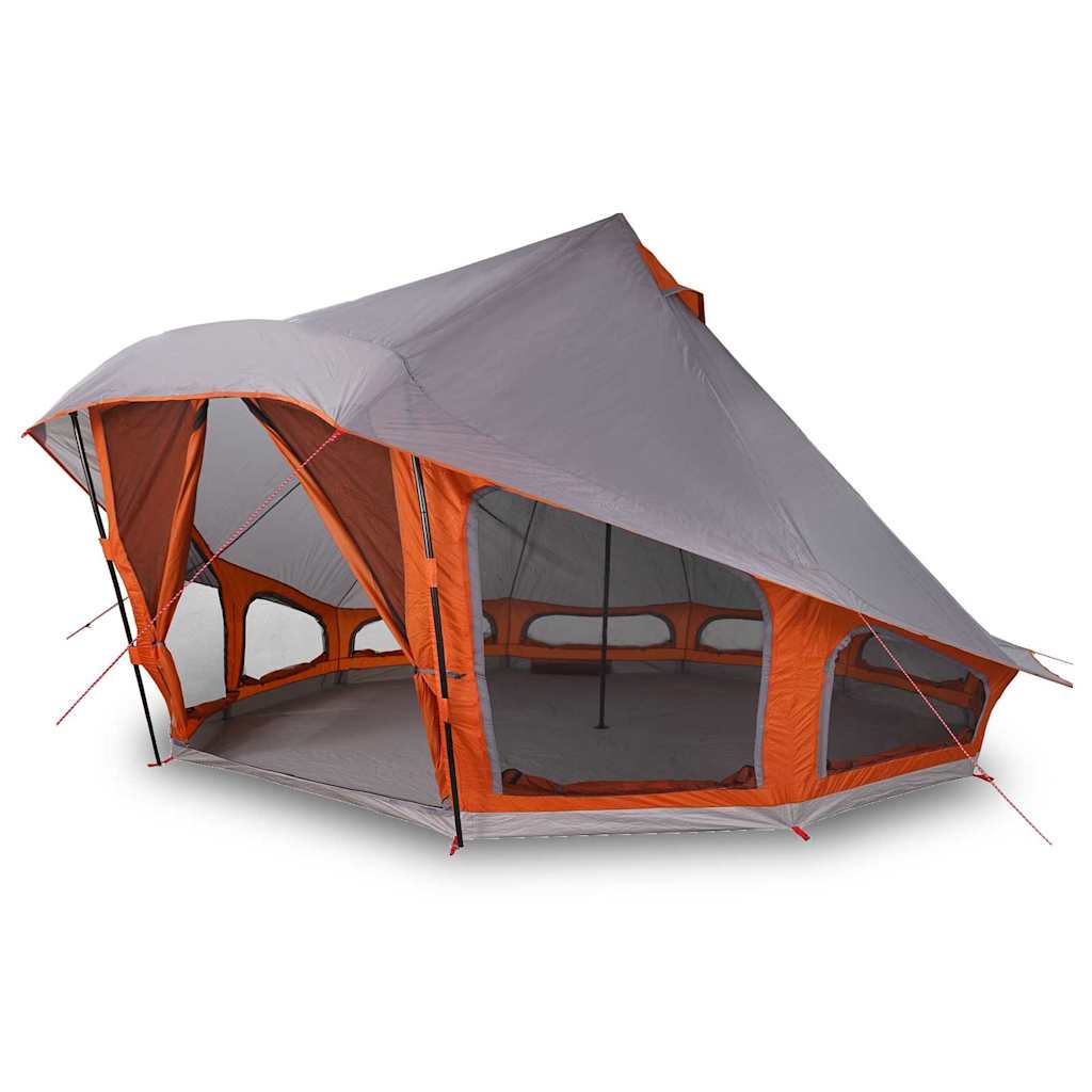 vidaXL Tente Tipi familiale Gris et orange 508 x 470 x 300 cm - Image 3