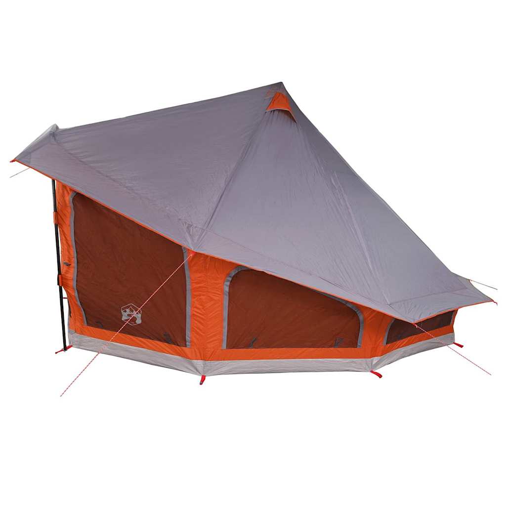 vidaXL Tente Tipi familiale Gris et orange 508 x 470 x 300 cm - Image 5