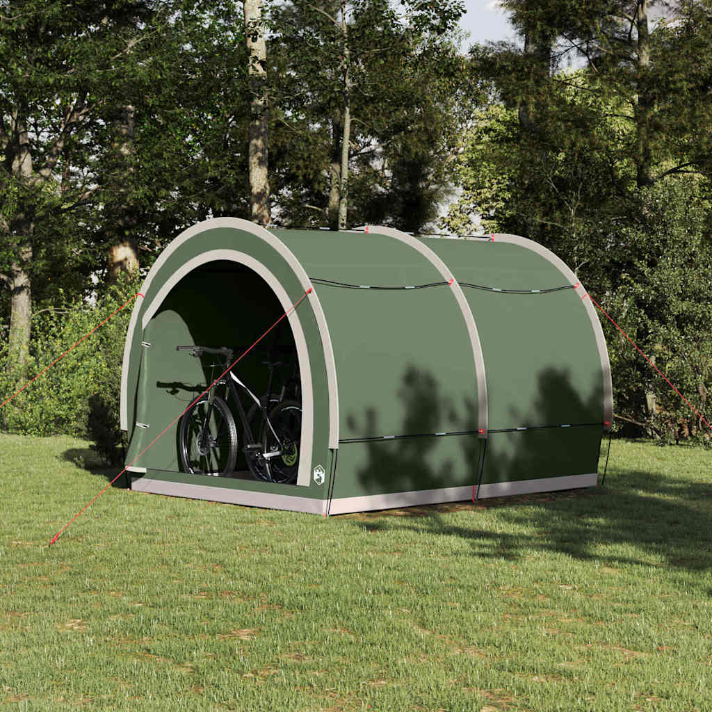 vidaXL Tente de rangement pour vélos avec toit Vert 256 x 222 x 182 cm