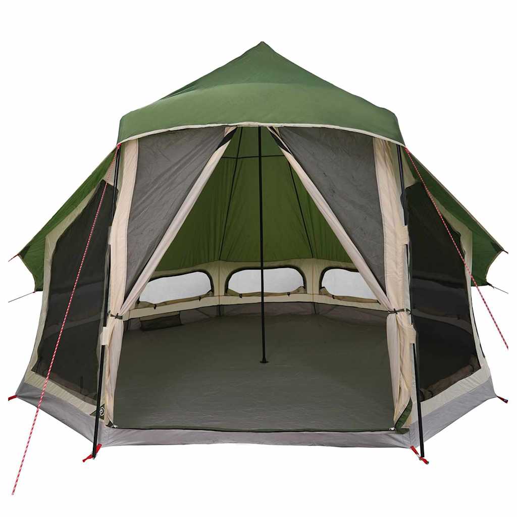 vidaXL Tente Tipi familiale avec toit Vert 404 x 370 x 270 cm - Image 4