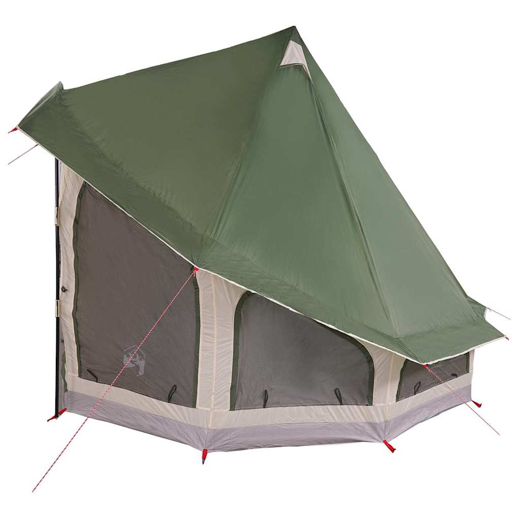 vidaXL Tente Tipi familiale avec toit Vert 404 x 370 x 270 cm - Image 5