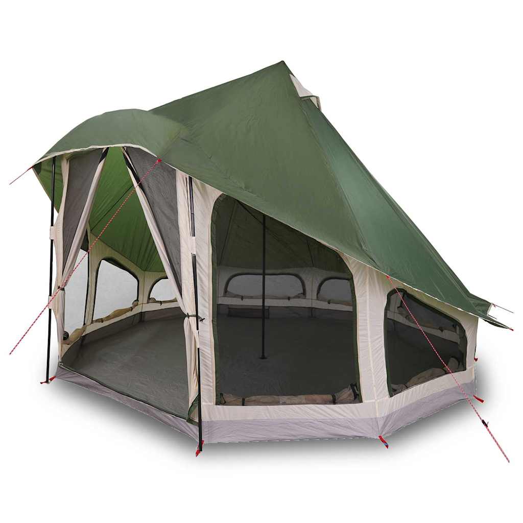 vidaXL Tente Tipi familiale avec toit Vert 404 x 370 x 270 cm - Image 3