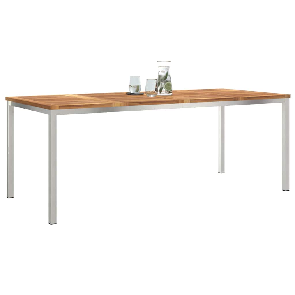 vidaXL Tabledesalleàmangerd'extérieur Marron 200x90x75cm Teck massif - Image 3