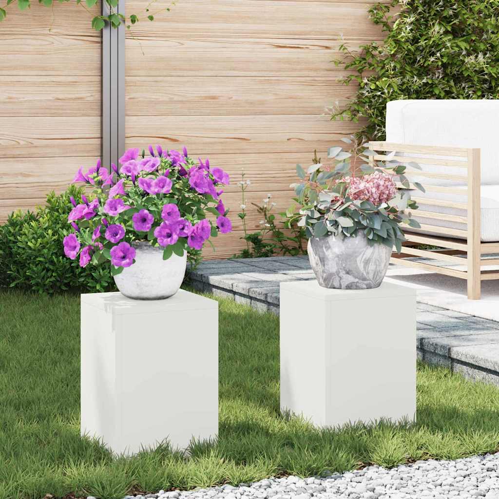 vidaXL Support de Plante 2 pcs Blanc 24 x 24 x 35 cm Acier
