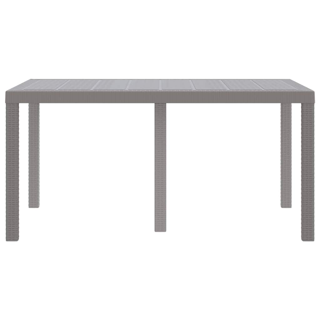 vidaXL Table de Jardin Gris clair 150 x 100 x 73 cm polyrotin - Image 5
