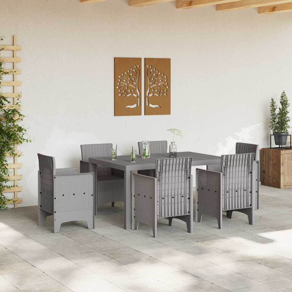 vidaXL Table de Jardin Gris clair 150 x 100 x 73 cm polyrotin - Image 3