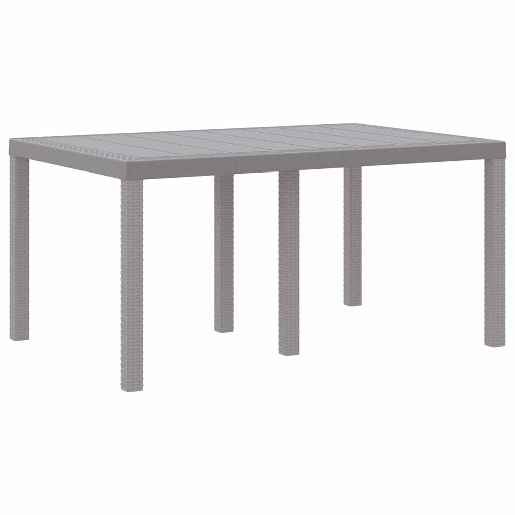 vidaXL Table de Jardin Gris clair 150 x 100 x 73 cm polyrotin - Image 4