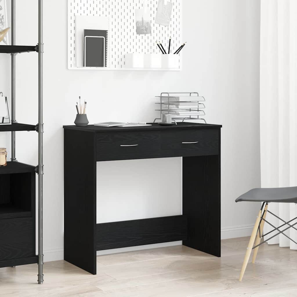 vidaXL Bureau avec tiroir Chêne noir 80 x 40 x 75 cm Bois d'ingénierie
