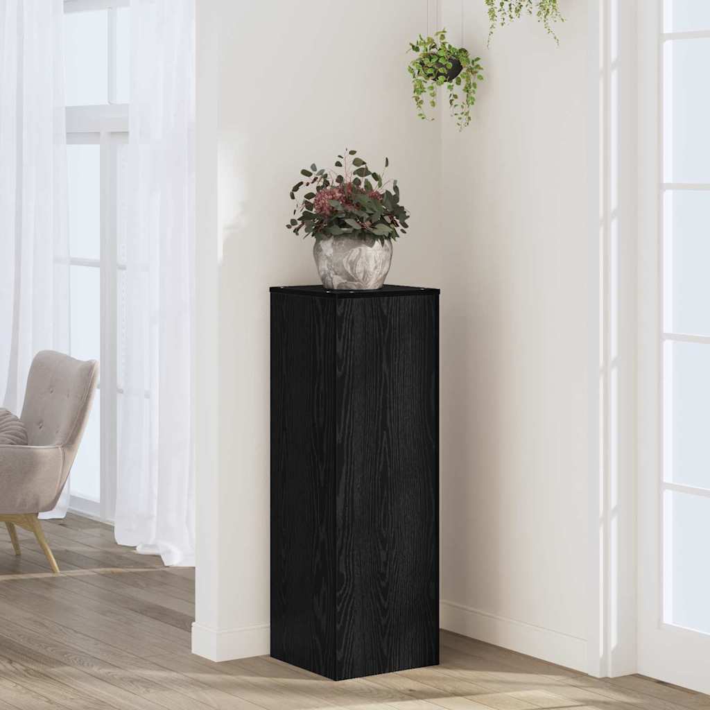vidaXL Support de Plante Chêne noir 33 x 33 x 100 cm Bois d'ingénierie